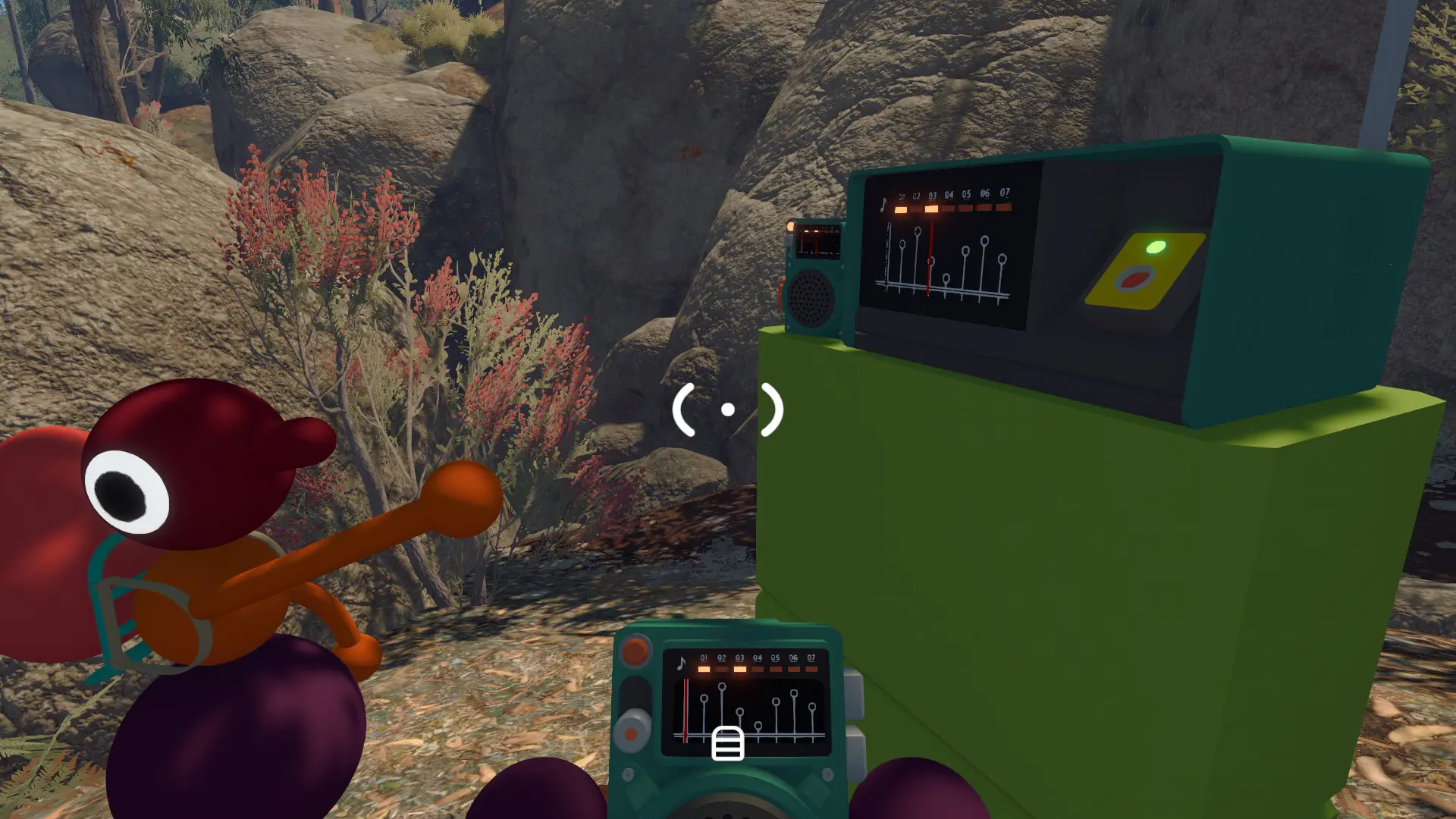 A fixed radio station and matching handheld radio in Big Walk
