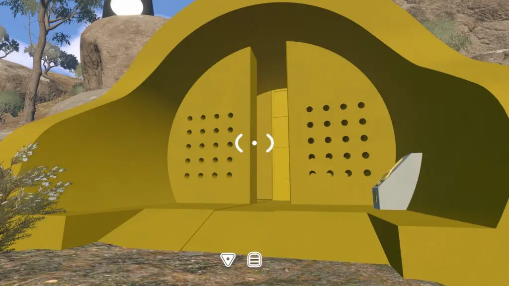A hidden radio station inside an orange mountain tunnel